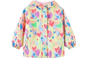 JinBei Chaqueta Impermeable con Capucha para Niños Chubasquero Transpirable de Manga Larga al Aire Libre Deportivo Softshell Abrigos Ligeros con Forro Blando Niño Niña Edad 2-10 Años