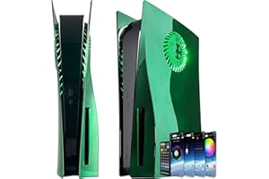 Façades avec bande lumineuse RGB DOBEWINGDELOU Plaque frontale Anneau lumineux 400+ Effets LED Couverture pour Disc Edition Kit de Décoration DIY Accessoires Galvanisé Vert