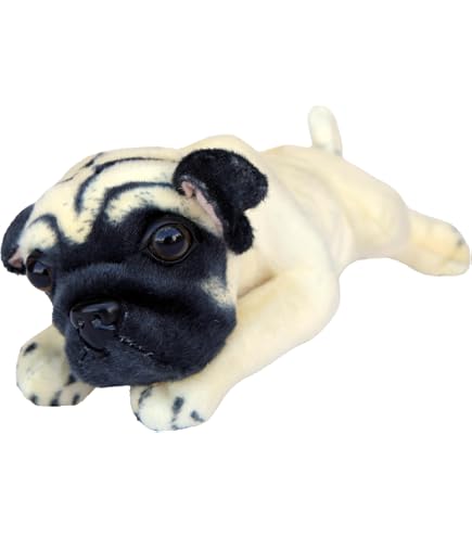 Kuscheltier Mops Liegend 30 Cm - Supersoftes Plüschtier Für Kinder Ab 3 Jahren