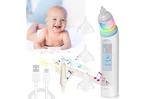 BelonLink Elektrischer Nasensauger Baby , Nasenreiniger, Wiederaufladbar Nasenreiniger, Mit 5 SaugstäRken Wiederaufladbar, 3 Silikon Tipps Nasenreiniger für Neugeborene Säuglinge Kleinkinder