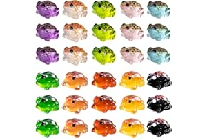 FADBUDSS 30 PCS Mini Resin Toads, Mini Resin Animals Tiny Toads Figurines Glow in the Dark, Miniature Figurine Luminous Ornaments for Garden DIY Craft Micro Landscape Car Aquarium Dollhouse Decoration