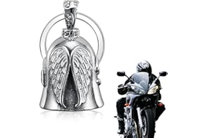 Lithyc Porte Clé Moto - Guardian Angel - Guardian Bell - Convient aux Motos et Aux VéLos, Style Punk, Sonnerie Nette, LéGèRe et Portable, La Cloche Peut Porter Chance