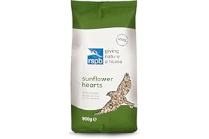 RSPB Sunflower Hearts Wild Bird Food 900g, High in Energy & Protein, Great For Bird Feeders, Supporting The RSPB Charity, Resealable & Recyclable Packaging