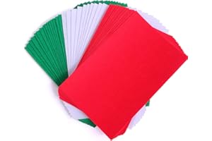 Leixi 40PCS Christmas Felt Fabric Sheets (20cm*30cm) 3 Colors Red Green White 1mm Thick Stiff Felt Fabric Sheet,Assorted Color Felt Pack for Christmas DIY Craft Decoration(40)