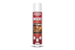 RIEM - Insert 400 ml - Spray Nettoyant pour Vitres de Poêles de Chauffage et Inserts de Cheminée - Nettoie - Dissout Rapidement les Traces de Goudron, Suie et Graisse - Ne Coule pas