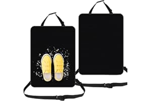 Bosmsaslad 2 Pcs Protector Asiento Coche Silla Bebe, Universal Protector Respaldo Asiento Impermeable Antisuciedad, Trasero Coche 600D Oxford Kick Mats, Protección Fundas Trasera Asientos Delanteros
