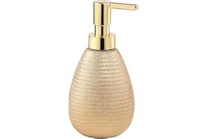 Gedy Oro, G-Astrid Dosasapone Bagno, Dimensioni 16,6X8,3X8,3 CM Peso 0,226 kg, Dispenser Sapone in Ceramica, Anni di Garanzia 2, Design R&S, Unica