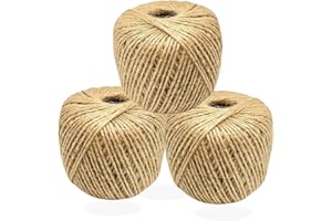 NAEEM SONS 3x Jute Twine string Garden Twine Jute Rope for Decoration, Garden,DIY Crafts, Gift Wrapping, Bundling Packing Floristry (40M x 3) 120M /393 Feet (pack of 3)