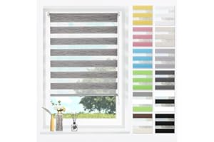 ‎SBARTAR SBARTAR Doppelrollo Klemmfix Duo Rollos für Fenster ohne Bohren & zum Bohren, Marble B100 x H120 cm (Stoffbreite 96 cm), Lichtdurchlässig, Klemmrollo, Fensterrollo, Zebrarollo