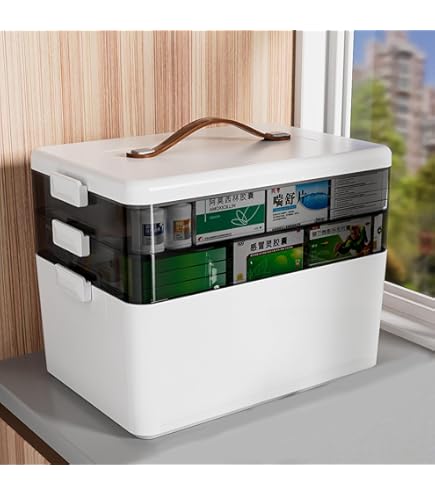Opslag van medicijnen, grote draagbare multifunctionele medicijnbox met