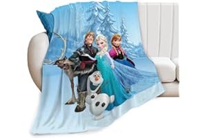 KSOPSDEY Frozen Coperta Frozen Coperte da Letto Anime Coperte Cartoni Animati Stampa Morbida Coperte Comfort Calda Microfibra per Tutte le stagioni, Decorazione Perfetta per la Casa e Regalo 100x150cm