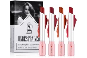 EONFAVE Zestaw szminek do ust – matowa czerwona pomadka do ust, wysoko pigmentowane, aksamitne pomadki – długo utrzymujące się, nieklejące się, jedwabiście gładkie błyszczyki do ust, matowa, dla kobiet i