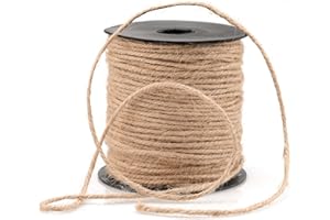 G2PLUS 100M Ficelle en Jute Corde Naturelles Ficelle en Jute,Corde 3MM Ficelles de Jardinage,pour Jardinage Décoration de Mariage, L'emballage Cadeau