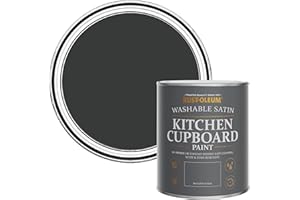 Rust-Oleum Black Scrubbable Kitchen Cupboard Paint in Satin Finish - Natural Charcoal (Black) 750ml
