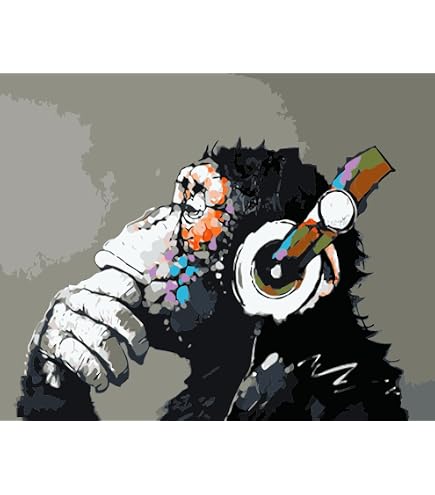 Peinture Par Numéros éléphant – 40x50 Cm Avec Cadre – Pinceaux Nylon + Acrylique – Bougimal – Cadeau Créatif
