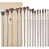 Makeup Brushes (15 Pieces) with Makeup Bag Professional Makeup Brushes for Blush Liquid Foundation Eyeliner Eye Shadow