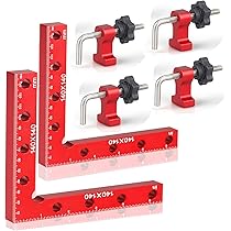 Preciva 90 Grad Winkelklemmen Set - 4 Stück Aluminium Eckklemmen Für Perfekte Rechtwinkel