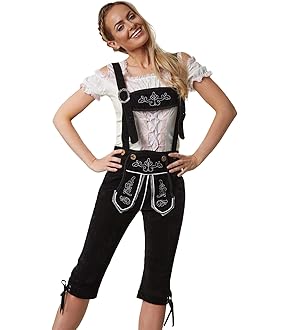 Trachtenjeans Damen 3/4 Shorts - Stylische Lederoptik Für Oktoberfest & Mehr