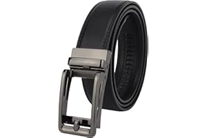 Masters & Stylists Cintura Uomo, Cintura in Pelle con Fibbia Automatica Senza Buchi, Cinta Elegante e Resistente, Regalo Uomo, Larghezza 3.5 cm, Lunghezza 110cm o 120cm