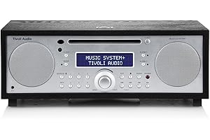 Tivoli Audio Music System+ Sistema Hi-Fi DAB/DAB+/FM All-in-one con lettore CD e Bluetooth per streaming senza fili (Cenere nero / Argento)