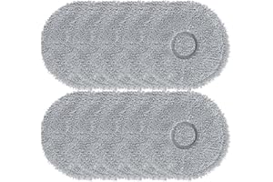 GLFLOW Paquete de 4/10/20 paños de microfibra para mopa Conga 9590/9990/10090 Spin for Revolution Ultra Power Partes de repuesto, gris (paquete de 10)