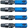 Ovicart Optic Fiber Cable SC/UPC-P Net Quick Fast Connector (Pack of 4) (Blue, Black)
