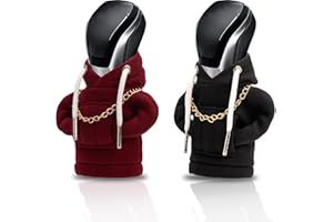 LOHCA Car Gear Stick Hoodie Gearstick - Gear Knob Cover - Universally Loved Gear Knob Protection – A Truly Creative Gift - Red & Black