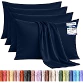 Utopia Bedding Set of 4 Pillowcases - 50 x 75 cm - Navy Blue | Oeko-Tex Certified - Brushed Microfiber, Envelope Closure (No