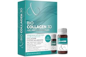 AMBIOPH Collagene da Bere - Collagene e Acido Ialuronico, Biotina, Msm & Vitamina C. Collagen Idrolizzato, in Sinergia con ABC collagen stimulator Peptide, Collagen per ossa e articolazioni. Colageno Donna