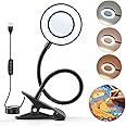 Magnifying Glass with Light 10X Magnifying Lamp, 9W*48 LED for Craft Hobbies, 3*Modes 10*Dimmable Magnifier Glass with Light and Stand for Reading Lamp Magnifier Craft Work