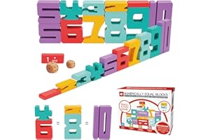 Dr. MUYA® Zabawki 3 4 5 6 Lat, Zabawki Montessori 3 Lata, Klocki Liczbowe, Drewniane Klocki Budowlane, Prezenty Dla Dziewczynek Chłopców Dzieci