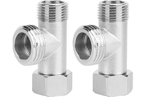 YUMILI Válvula Desviadora De 3 Vias, 2pcs Válvula De Conector De Válvula Desviadora De Inodoro Adaptador De Descarga Unidos A La Válvula Triangular Y A La Entrada Del Tanque Del Inodoro(Eu3/8)