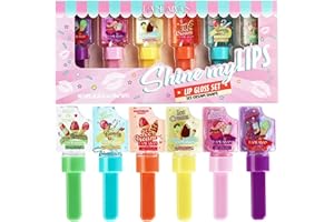 Bekoeen Lot de 6 flacons d'huile à lèvres miroir brillante, crème glacée, crème glacée nacrée, changement de couleur, hydratant mignon, crème glacée, cosmétique non toxique pour enfants