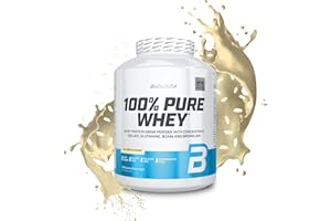 BioTechUSA 100% Pure Whey | Poudre de protéines avec BCAA et Glutamine | Sans gluten, sans huile de palme | 21g de protéines par portion, 2.27 kg, Riz au lait