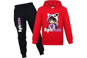 YUANZLN Youtube Merch Girls Tracksuit Hoodie & Joggers Pant 2Pcs Outfit Kids Cartoon Casual Clothing
