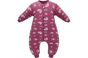 amo nenes Śpiwór niemowlęcy, śpiwór z nogawkami, 2,5 TOG, śpiwór niemowlęcy, bawełna ekologiczna, bardzo miękka piżama dla chłopców i dziewczynek