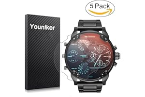 Youniker Paquete de 5 protectores de pantalla diésel, protectores de pantalla diésel para hombre Diesel DZ7395 Mr Daddy Watch Crystal Clear HD, antiarañazos, antihuellas, película libre de burbujas