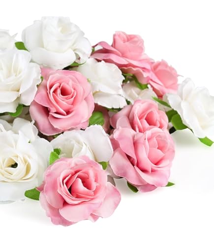 12 Roses Artificielles à Longue Tige 50cm - Fleurs En Soie Pour Décoration Mariage Et Intérieur