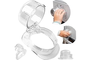 YOUR DAY MATE Boutons de cuisinière Sécurité enfants, 2 pcs, en Transparent, pour gros boutons de commande avec max. Ø 52 x 45 mm, distance min. 63 mm entre les boutons, bouton de sécurité enfants