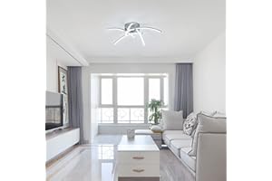 DAXGD Plafonnier LED, Luminaire Plafonnier Moderne 35W 3000LM, Incurvé Design Lustre de Plafond en Métal 6500K pour Salon Chambre Salle à Manger Cuisine Bureau, Diamètre 52cm