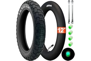 AVVS TECH 12 1/2 x 2 1/4 (57-203) Pneu DIN 57-203 et chambre à air 12" 12 1/2 x 2 1/4 57-203, avec valve coudée en acier inoxydable 45° AV, avec leviers de montage, compatible avec roues de 12" avec pneus DIN