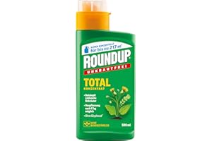 Roundup Unkrautfrei TOTAL Konzentrat, 500 ml - Unkrautvernichter, zur Bekämpfung von Unkräutern, Gräsern und Moos