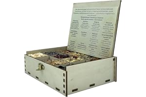 HEILKRÄUTER MANUFAKTUR Geschenkbox Räucherbox mit 12 Sorten Räuchermischungen für Loslassen und Meditation, 14 x 10 x 4 cm