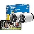 Tapo C420S2 2-Pack 2K QHD Security Camera Outdoor Wireless, 180-Day Battery Life, IP65, Colour Night Vision,AI Detection, Local and Cloud Storage, Works with Alexa & Google, No Monthly Fee