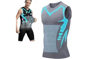 GOZYLA Debardeur Homme, Débardeurs Compression Corset Amincissant Tee Shirt sans Manche Hommes Gynécomastie Gaine Gilets Sport Mise Forme Ionique