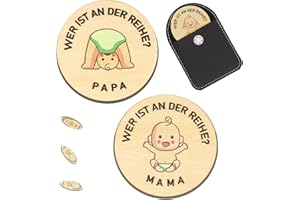 BINYI Geschenke zur Geburt Baby Geschenk Taufgeschenk Junge Mädchen Entscheidungsmünze für Neue Eltern Schwangerschaft Geschenk Hölzerne Werdende Väter Mütter um eine Entscheidung zu Treffen