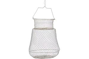 Wohlstand 1 pièce Panier de Crabe Pliable, Épuisette de Pêche Télescopique, Epuisette de Pêche à la Carpe, Conception Pliable, Peut contenir Plus de Poissons, diamètre : 30 cm, Hauteur : 39 cm