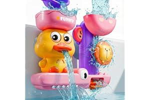 Toddler Bath Toys for 1 2 Year Old: Cute Duck Pink Toys for 1-3 Year Old Girls Gifts - Kids Bath Toy for Girl Age 2-4 - Baby 