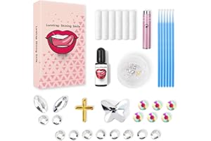 Luretrap Shining Smile DIY Tooth Gem Kit Tooth Jewellery Set with Glue and LED Light, 24 Pieces Crystal Jewellery Starter Kit