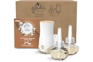 Glade Electric Scented Oil Diffuseur Réglable - Infusé Aux Huiles Essentielles - Jusqu'à 120 Jours De Parfum - Sensual Sandalwood & Jasmine - 1 Diffuseur + 3 Recharges 20ml